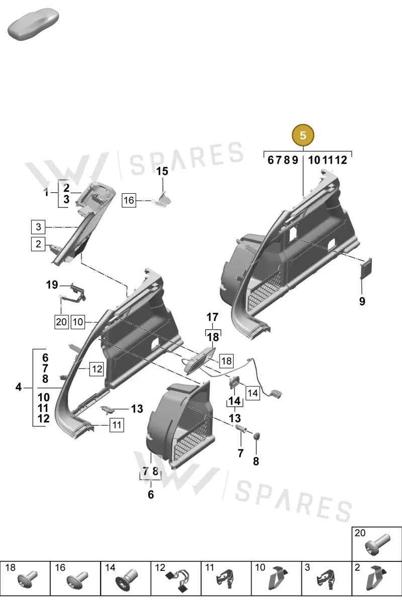 95C867037CBLK — Porsche Macan (2024-2024) diagram p61807500, position 5
