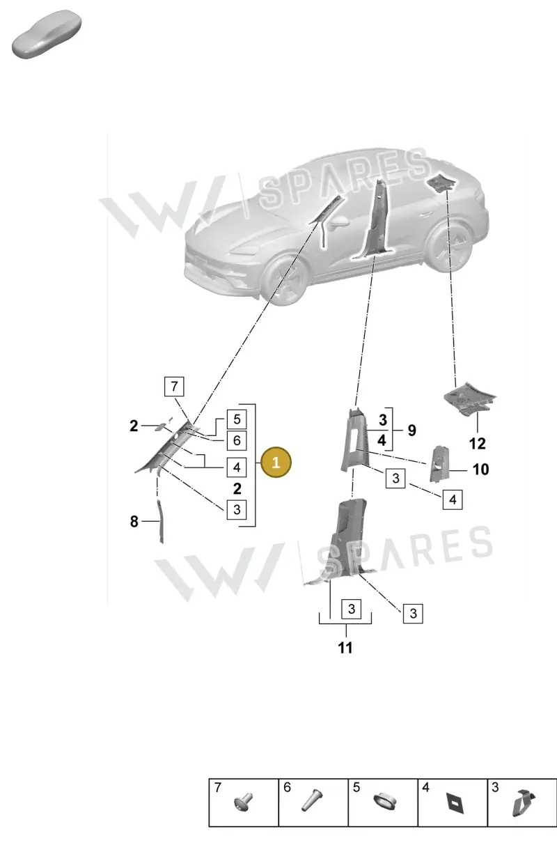 95C867233ABLK — Porsche Macan (2024-2024) diagram p61807200, position 1