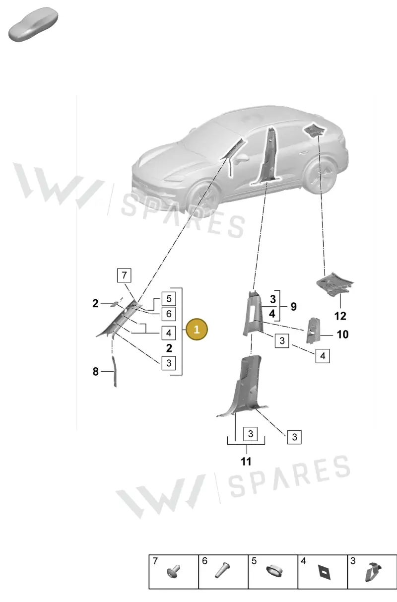95C867233EBLK — Porsche Macan (2024-2024) diagram p61807200, position 1