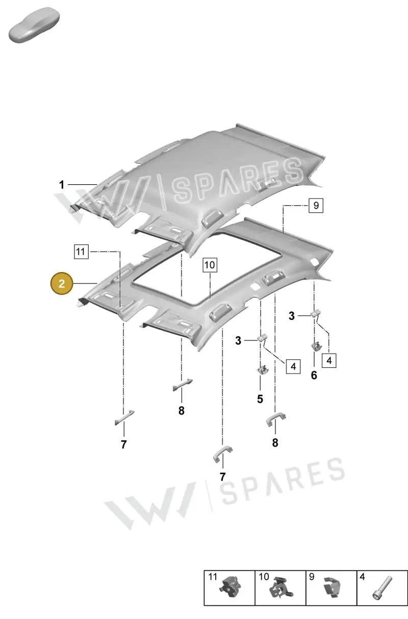 95C867501ABBLK — Porsche Macan (2024-2024) diagram p61807300, position 2
