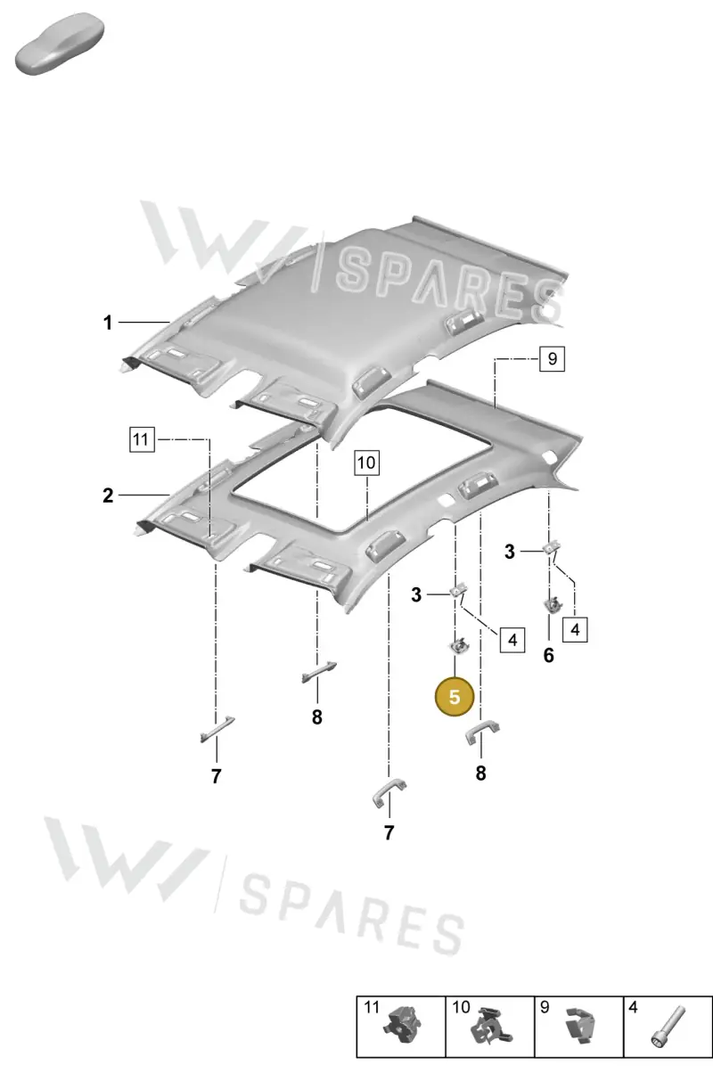 95C868071ABLK — Porsche Macan (2024-2024) diagram p61807300, position 5