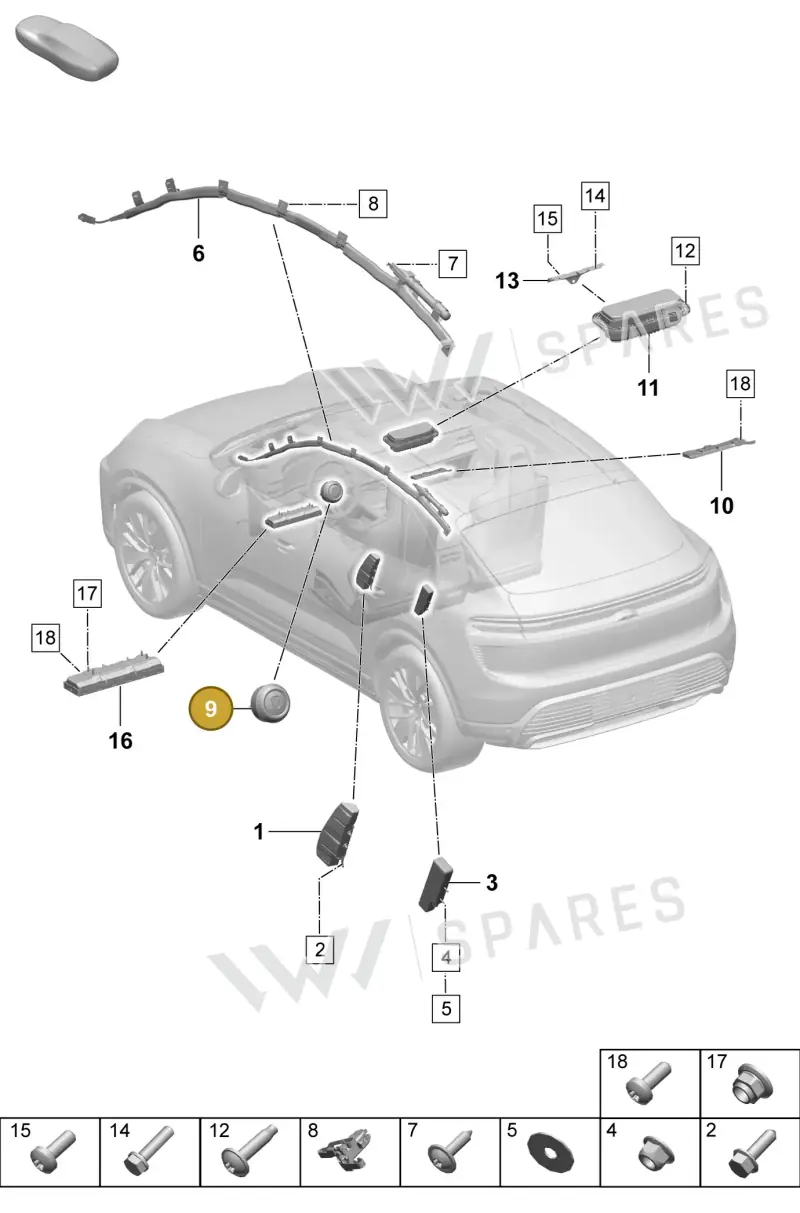95C880201AAIA6 — Porsche Macan (2024-2024) diagram p61812500, position 9