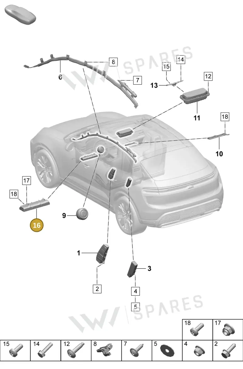 95C880841E — Porsche Macan (2024-2024) diagram p61812500, position 16