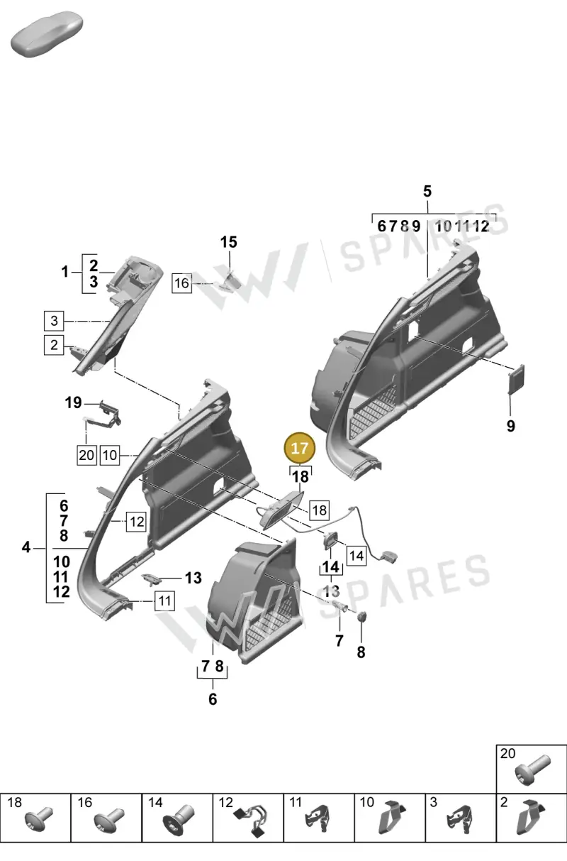 95C885113ABLK — Porsche Macan (2024-2024) diagram p61807500, position 17