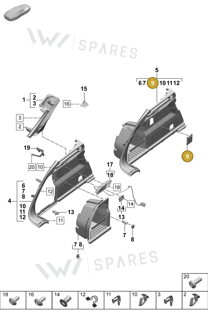 95C898100BLK — Porsche Macan (2024-2024) diagram p61807500, position 9