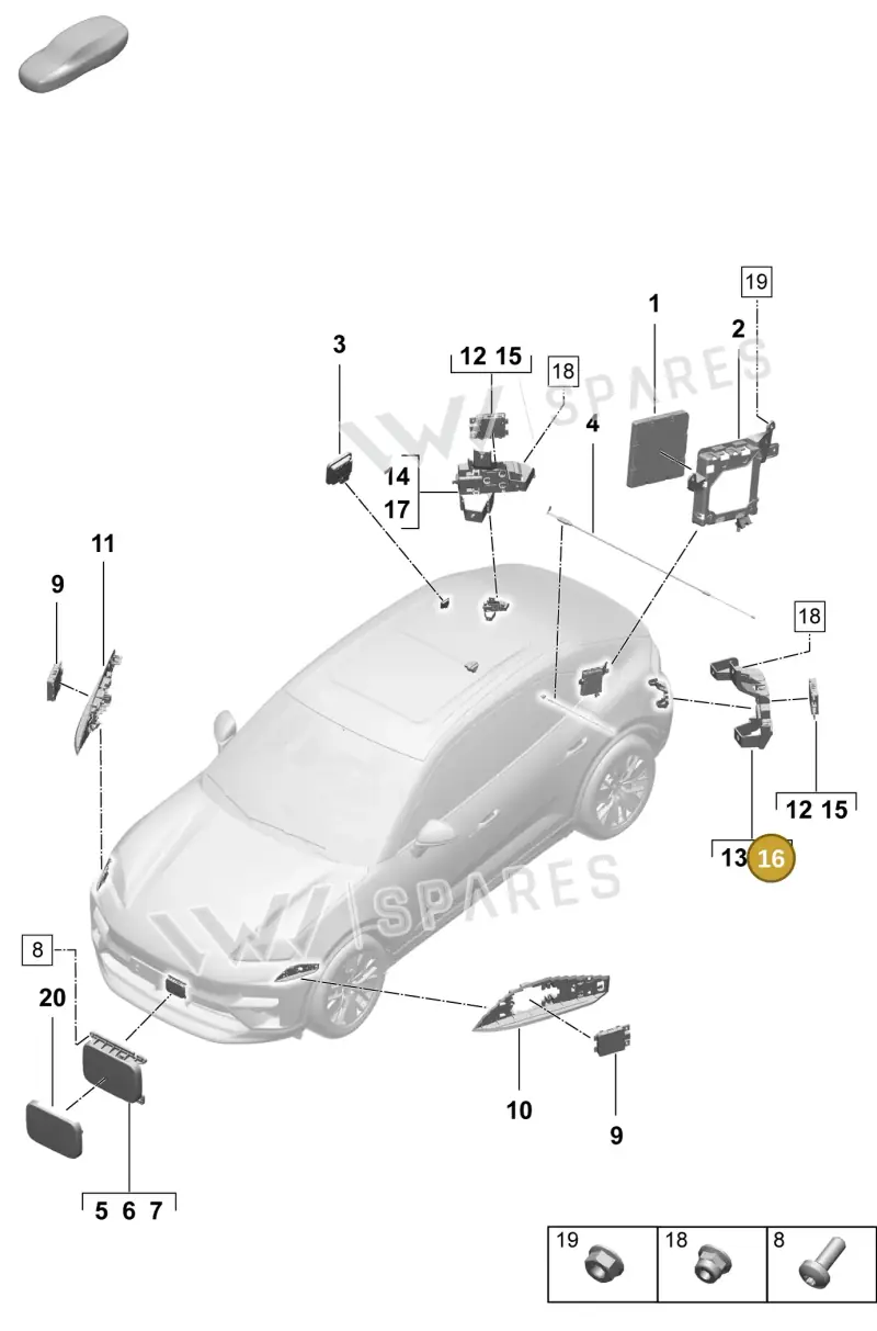 95C907461A — Porsche Macan (2024-2024) diagram p61901300, position 16