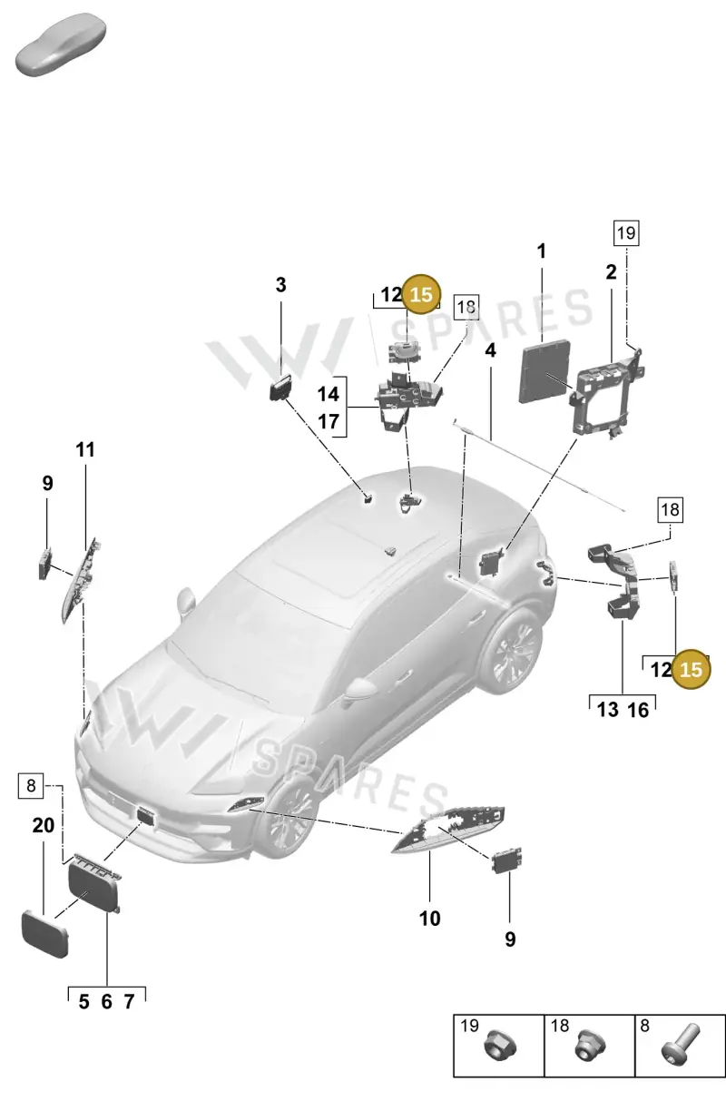 95C907550BA — Porsche Macan (2024-2024) diagram p61901300, position 15