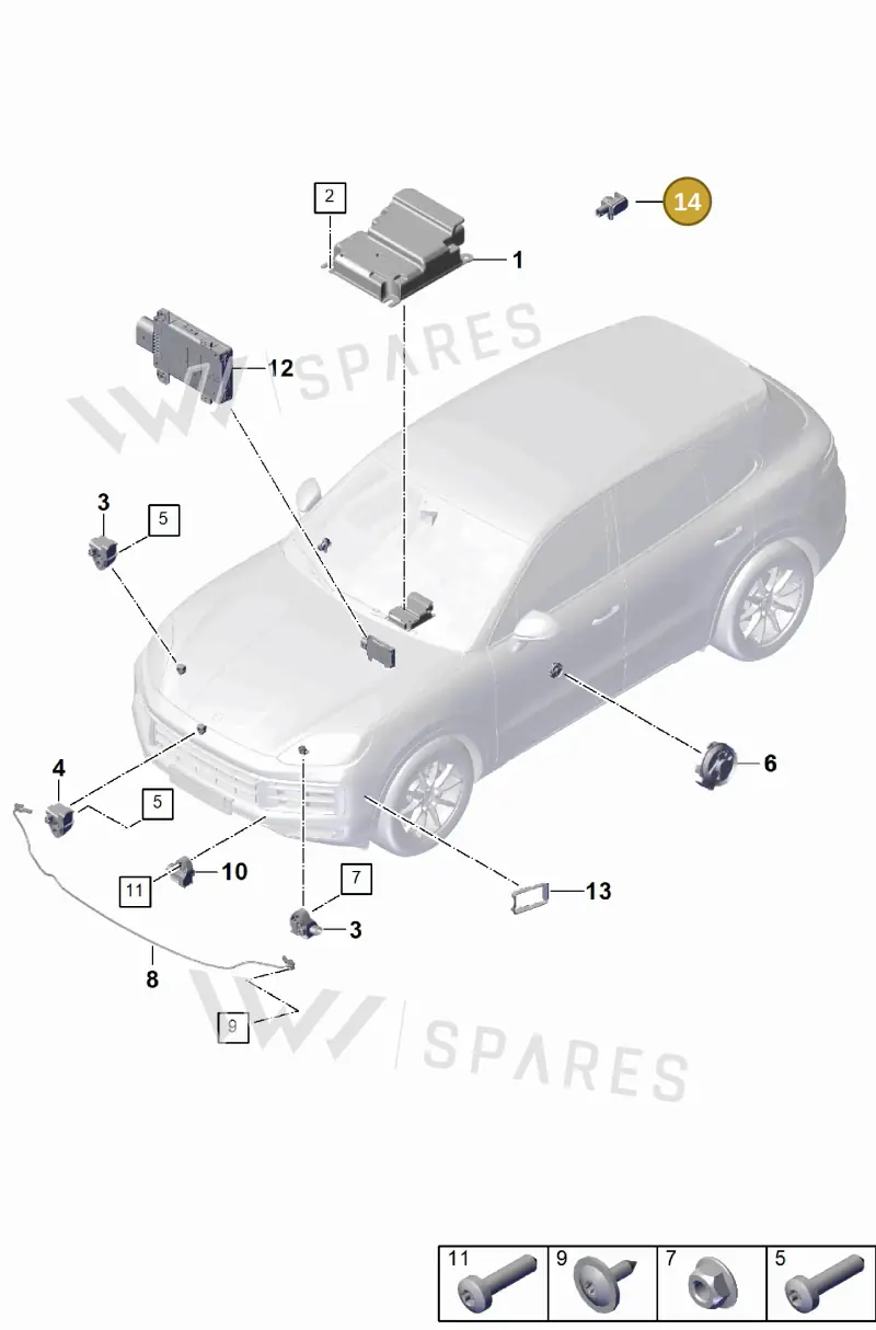 95C907651 — Porsche Cayenne Coupe (2023-2023) diagram p60901900, position 14