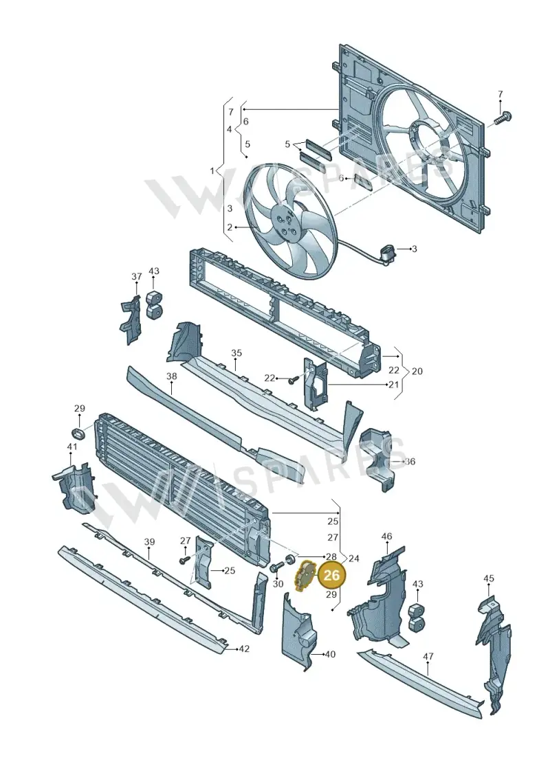 95C965501G — Audi A3 Sportback (2019-2025) diagram 596121910, position 26