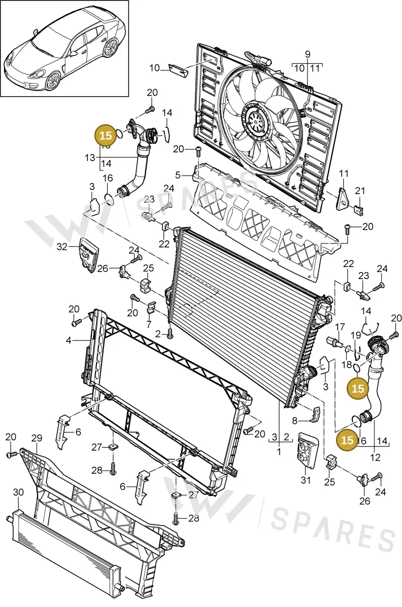 97010680100 — Porsche Panamera (2009-2016) diagram p35105035, position 15