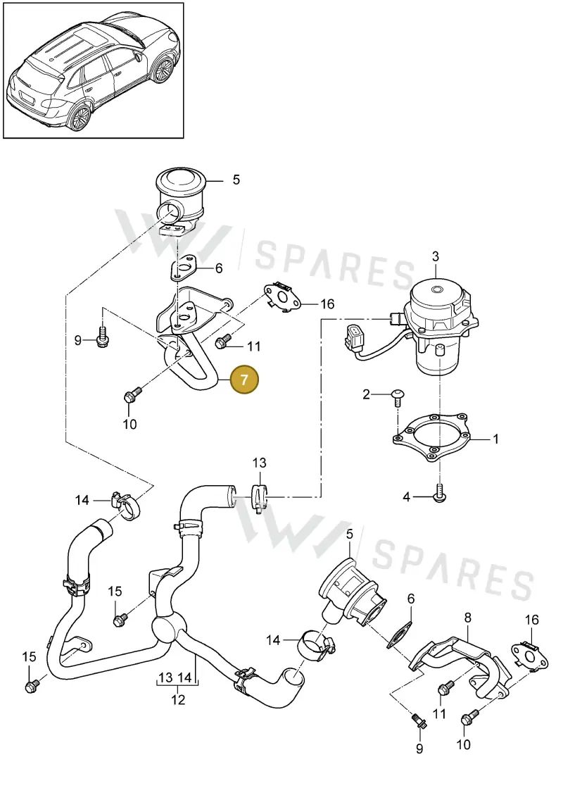 97011314161 — Porsche Cayenne (2010-2018) diagram p37108005, position 7