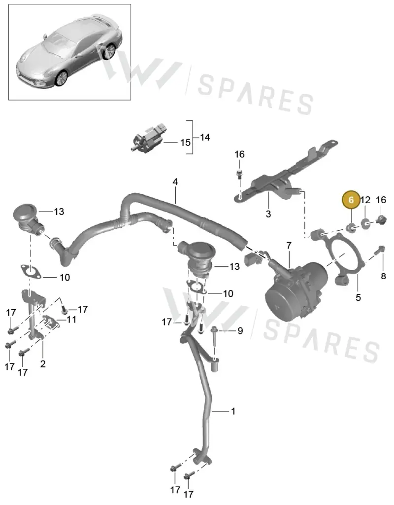 97011323100 — Porsche 911 (2013-2020) diagram p42108000, position 6