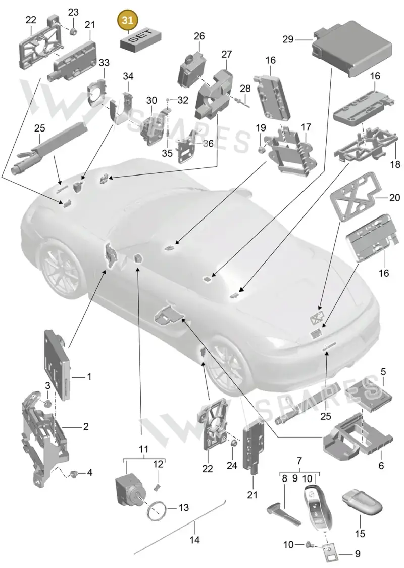 97060590100 — Porsche Boxster (2012-2016) diagram p39901004, position 31