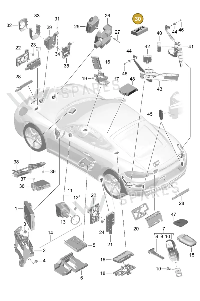 97060590100 — Porsche Cayman (2016-2019) diagram p50901004, position 30