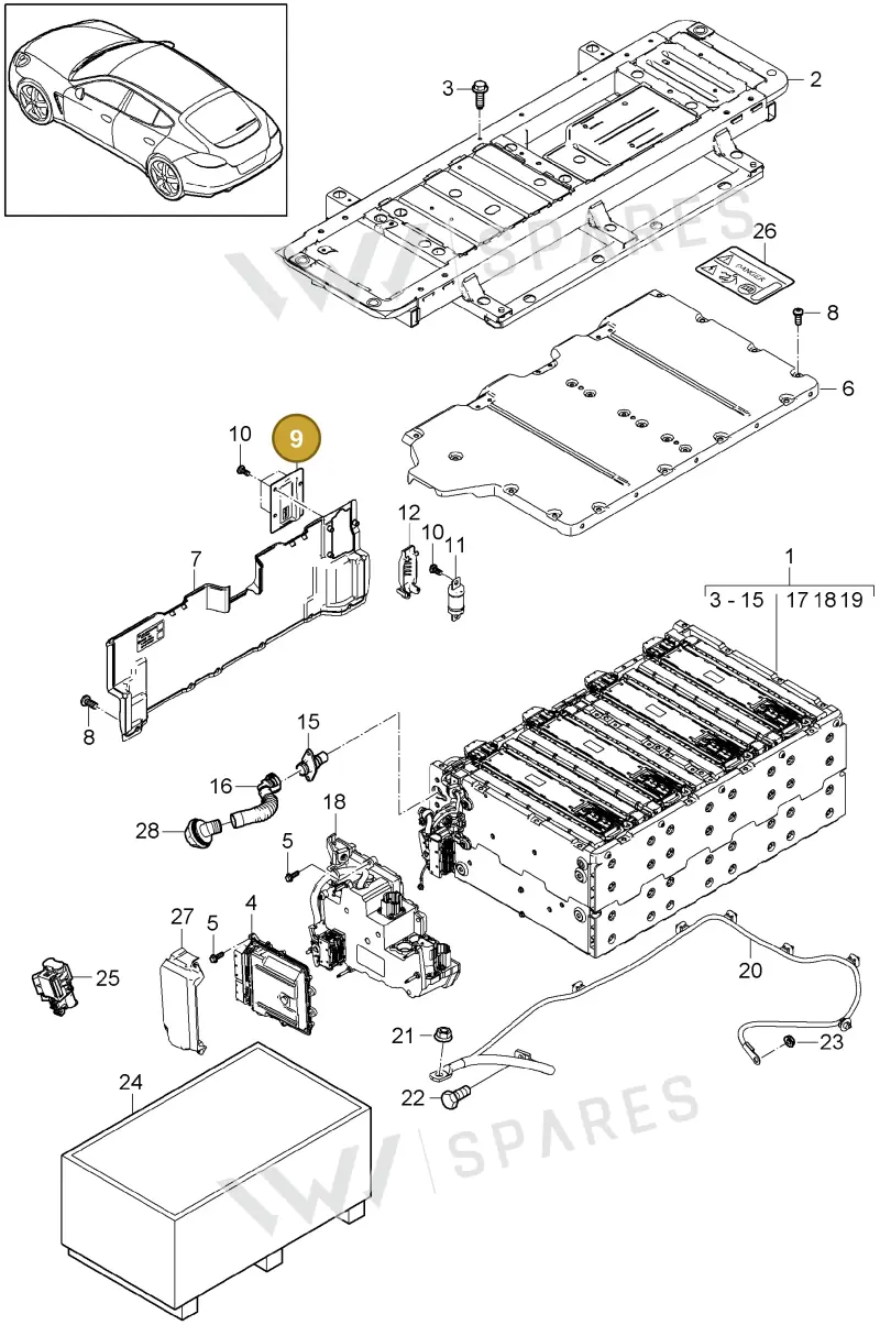 97061190103 — Porsche Panamera (2009-2016) diagram p35901045, position 9