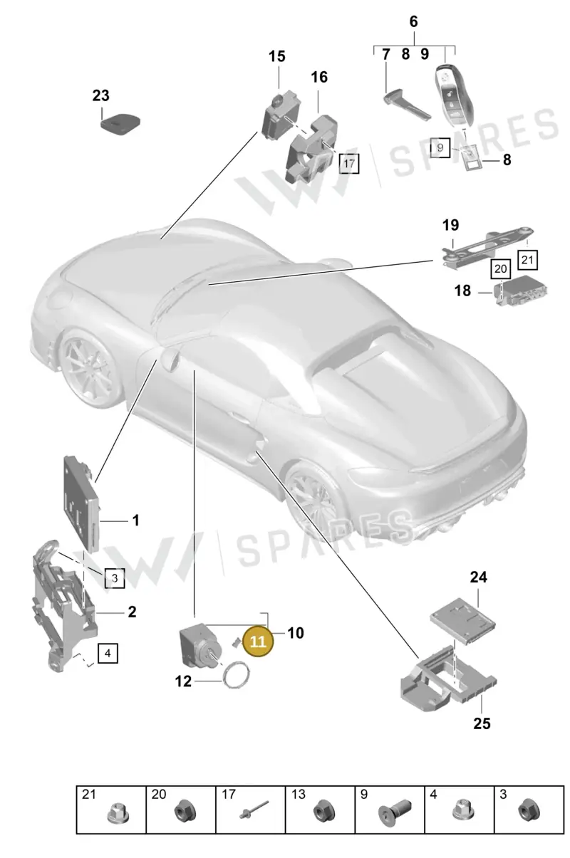 97061895900 — Porsche Boxster Spyder (2019-2020) diagram p54901040, position 11