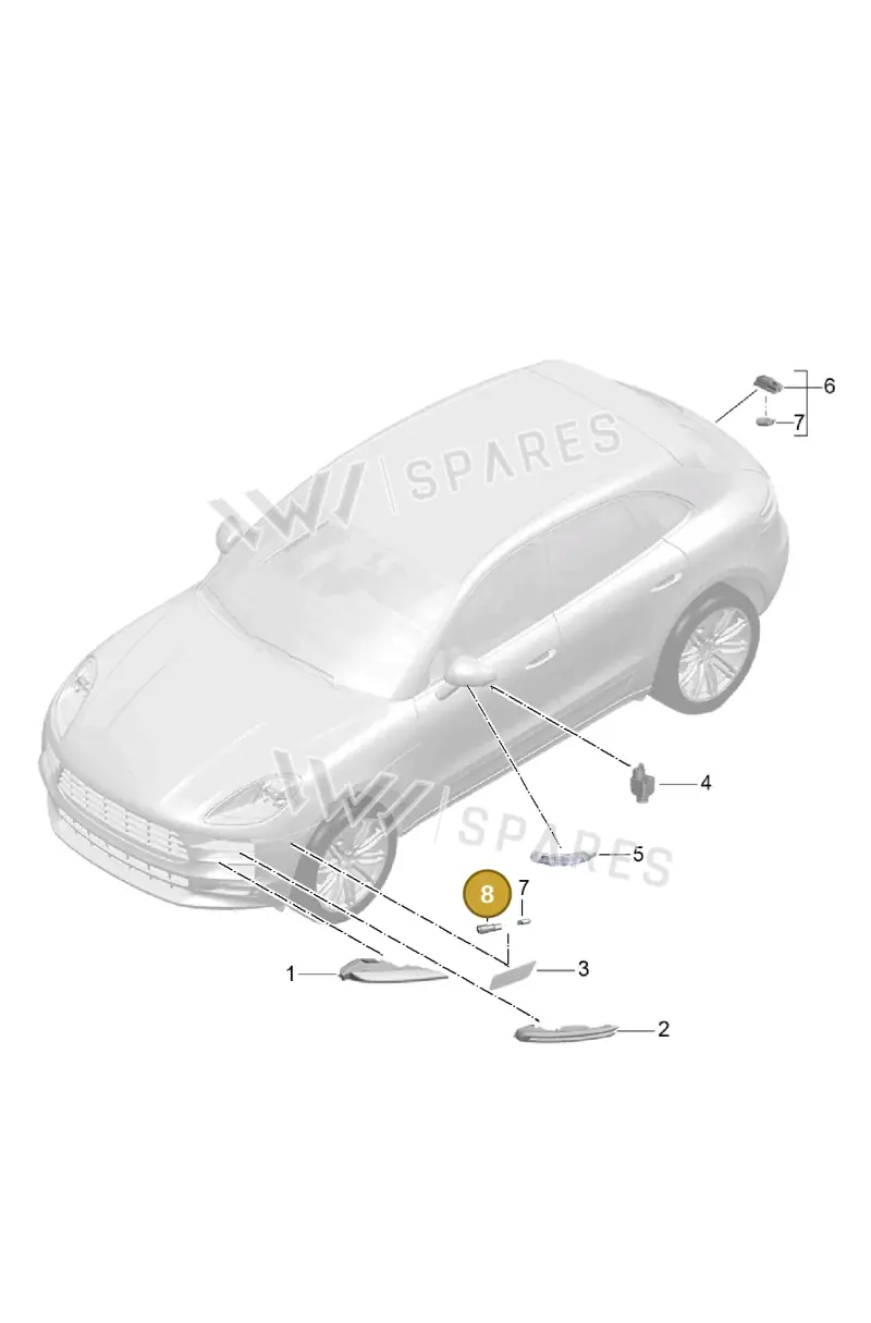97063113300 — Porsche Macan (2018-2022) diagram p52905040, position 8
