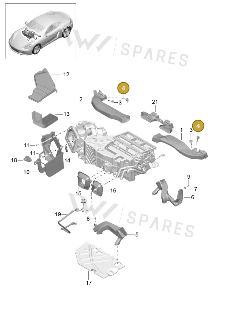 97065325300 — Porsche Cayman (2016-2019) diagram p50813005, position 4