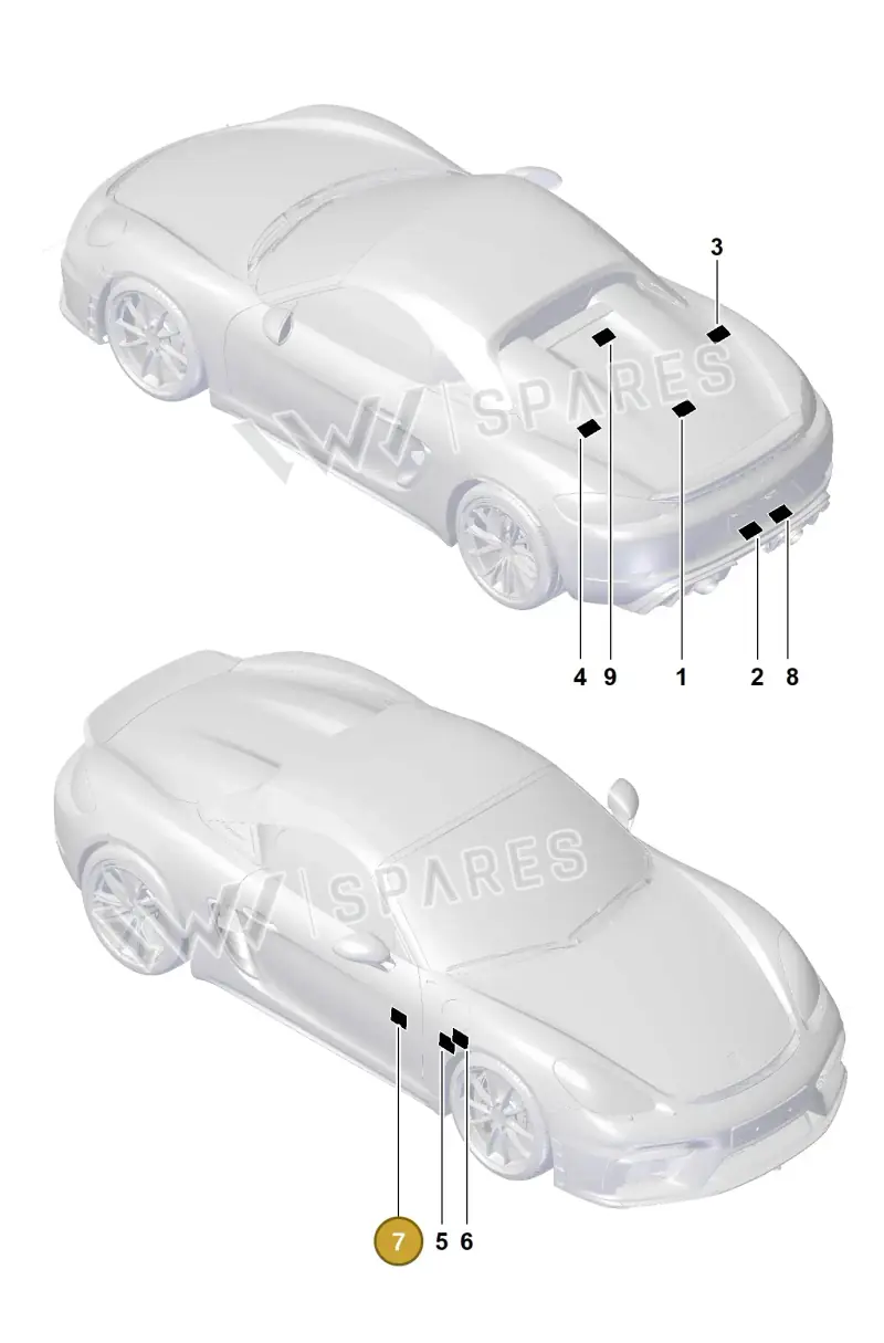 97070152300 — Porsche Boxster Spyder (2019-2020) diagram p54001050, position 7