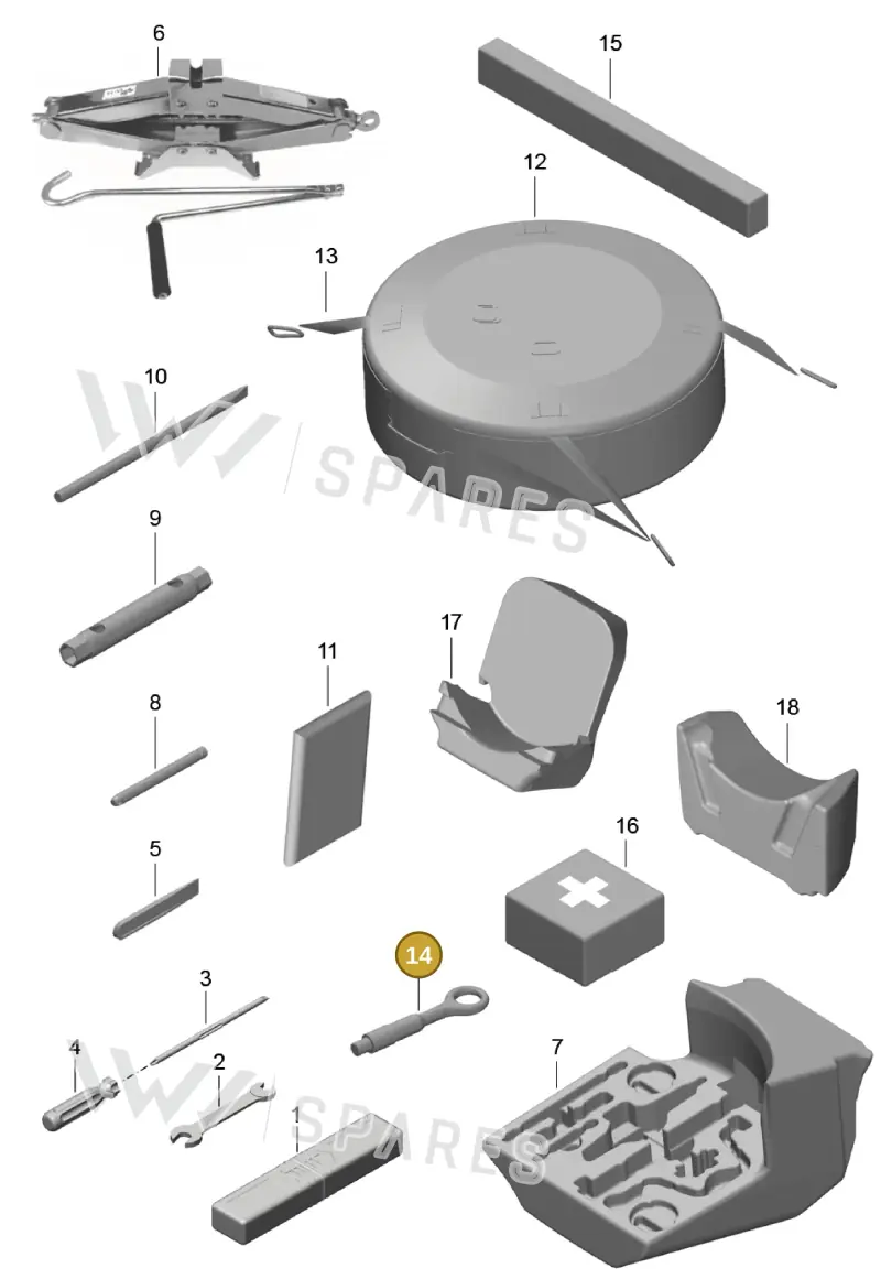 97072155105 — Porsche Cayman (2016-2019) diagram p50001000, position 14