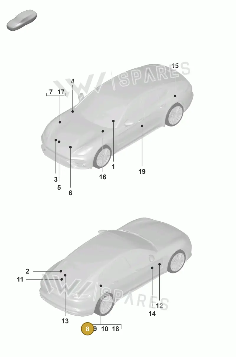 971010001A — Porsche Panamera (2020-2023) diagram p58001000, position 8