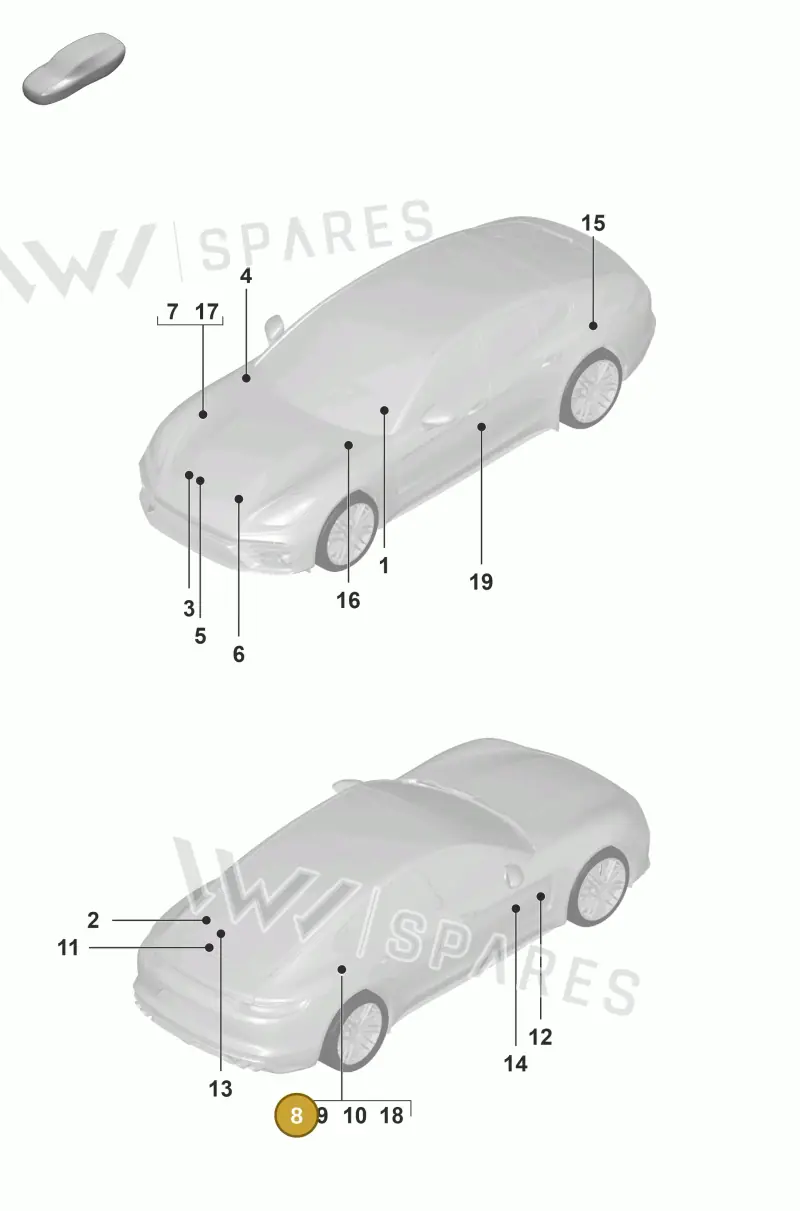 971010001D — Porsche Panamera (2020-2023) diagram p58001005, position 8