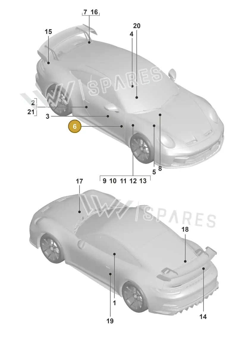 971010036 — Porsche 911 (2021-2022) diagram p59003000, position 6