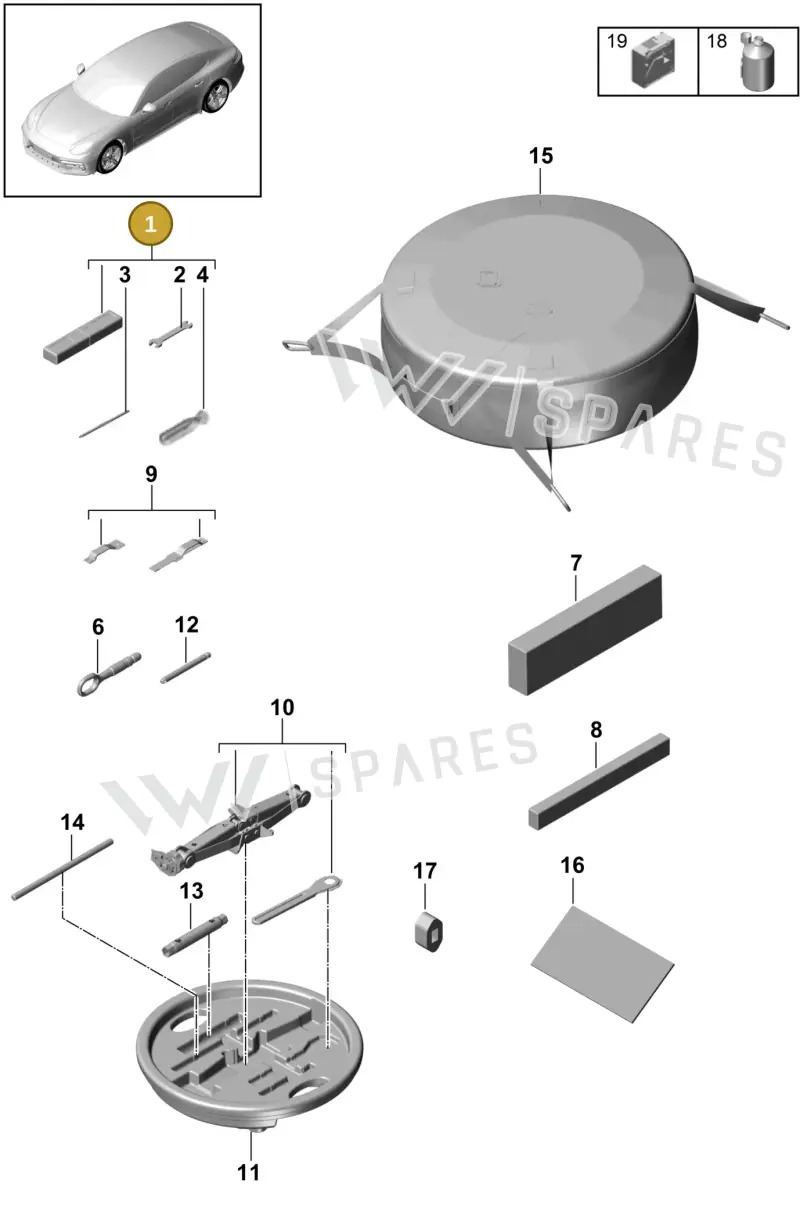 971012011 — Porsche Panamera (2016-2020) diagram p49001000, position 1