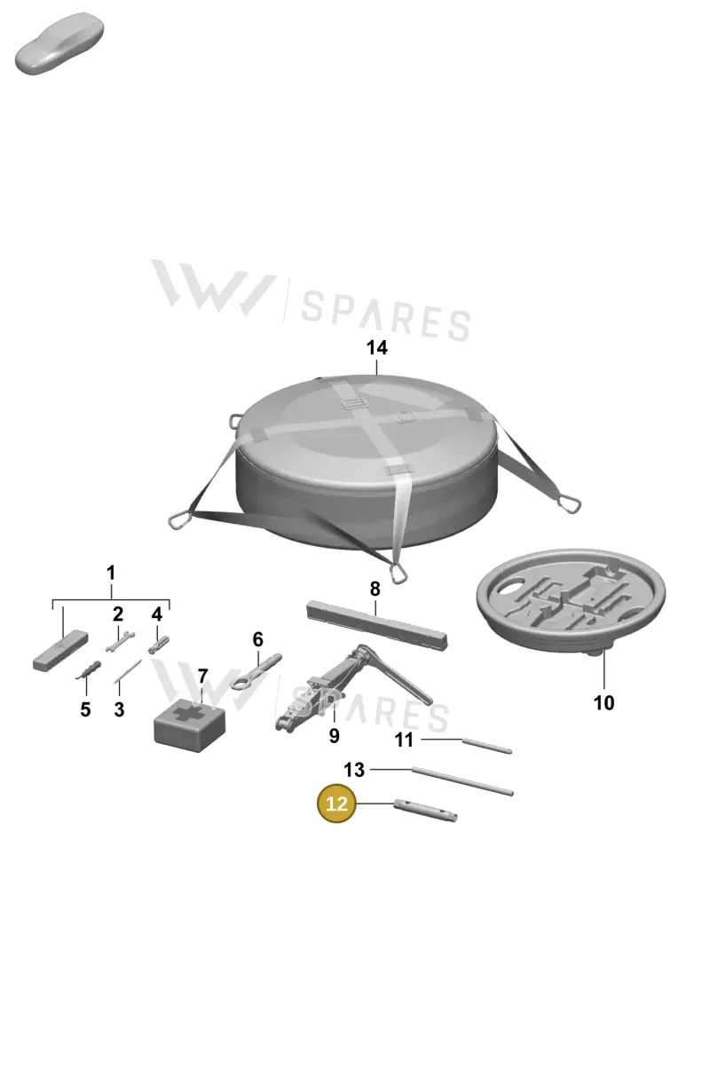 971012219A — Porsche Taycan Sport Turismo (2023-2025) diagram p64001000, position 12