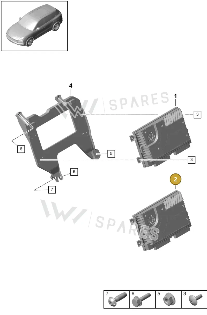 971035223L — Porsche Cayenne (2017-2023) diagram p51911030, position 2
