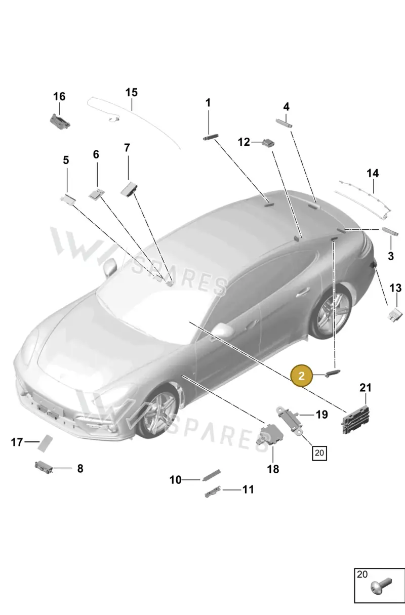 971035225B — Porsche Panamera (2016-2020) diagram p49911015, position 2