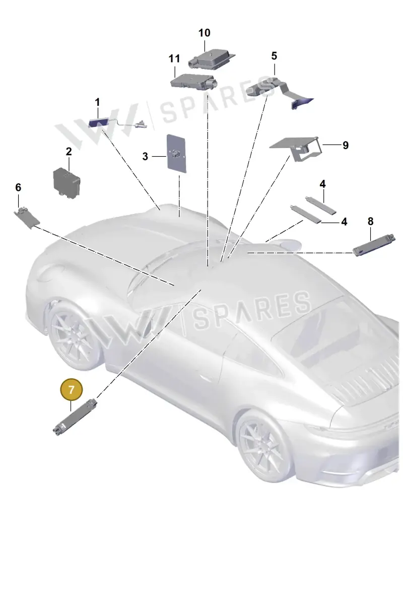 971035225B — Porsche 911 (2024-2025) diagram p63911200, position 7