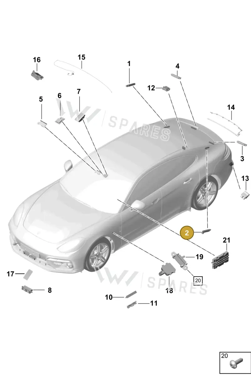 971035225C — Porsche Panamera (2016-2020) diagram p49911015, position 2