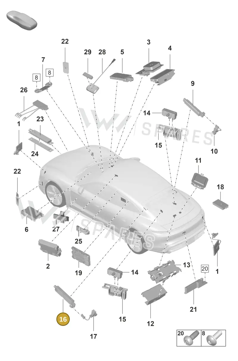 971035225D — Porsche Taycan Sport Turismo (2019-2024) diagram p56912000, position 16