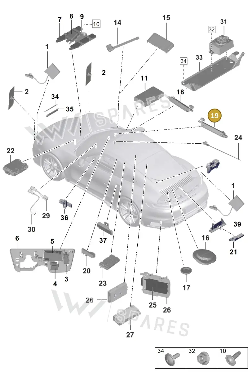 971035225D — Porsche 911 (2020-2022) diagram p57912000, position 19