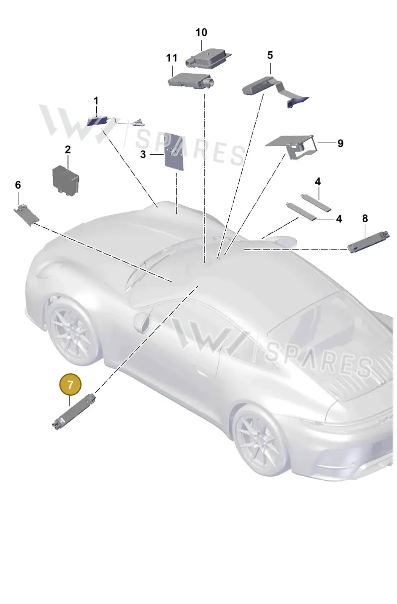 971035225D — Porsche 911 (2024-2025) diagram p63911200, position 7