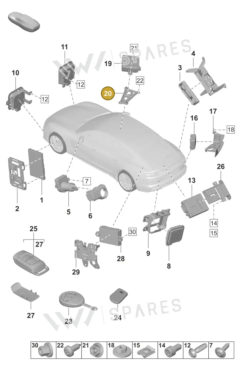 971035317 — Porsche Panamera (2020-2023) diagram p58901004, position 20