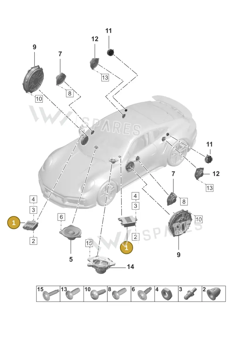 971035411B — Porsche 992 Sport Classic (2020-) diagram p57911050, position 1