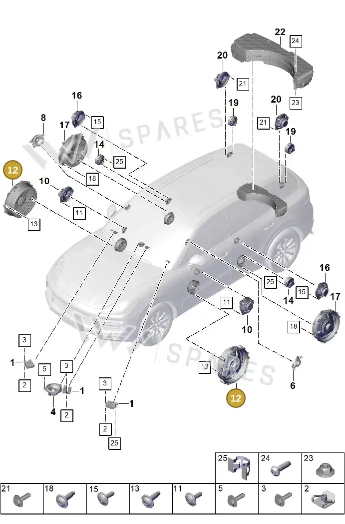 971035454F — Porsche Cayenne (2017-2023) diagram p51911025, position 12