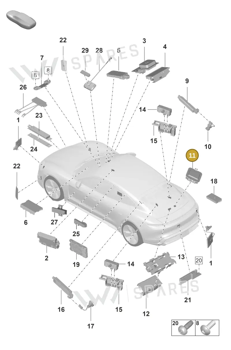 971035507A — Porsche Taycan Sport Turismo (2019-2024) diagram p56912000, position 11