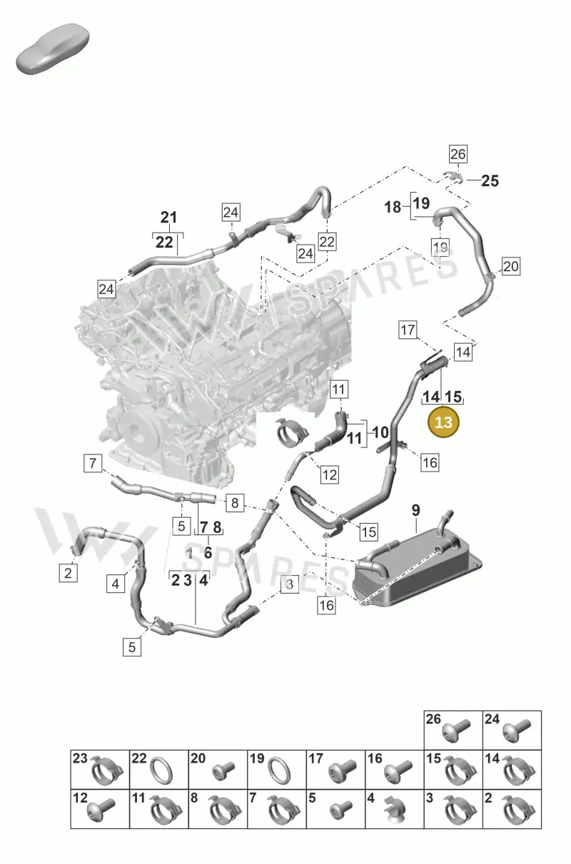 971121034N — Porsche Panamera (2020-2023) diagram p58105365, position 13