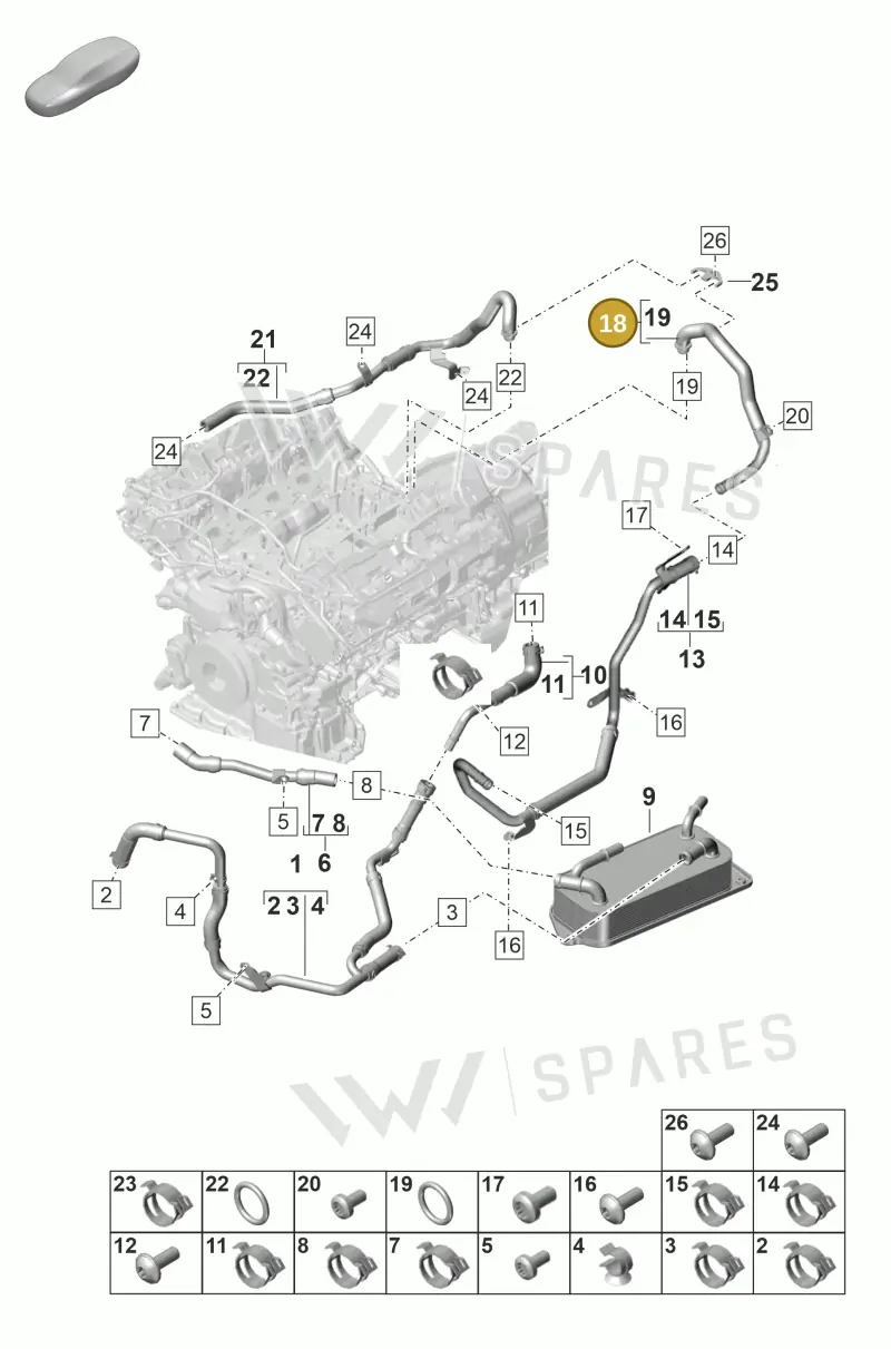 971121034P — Porsche Panamera (2020-2023) diagram p58105365, position 18