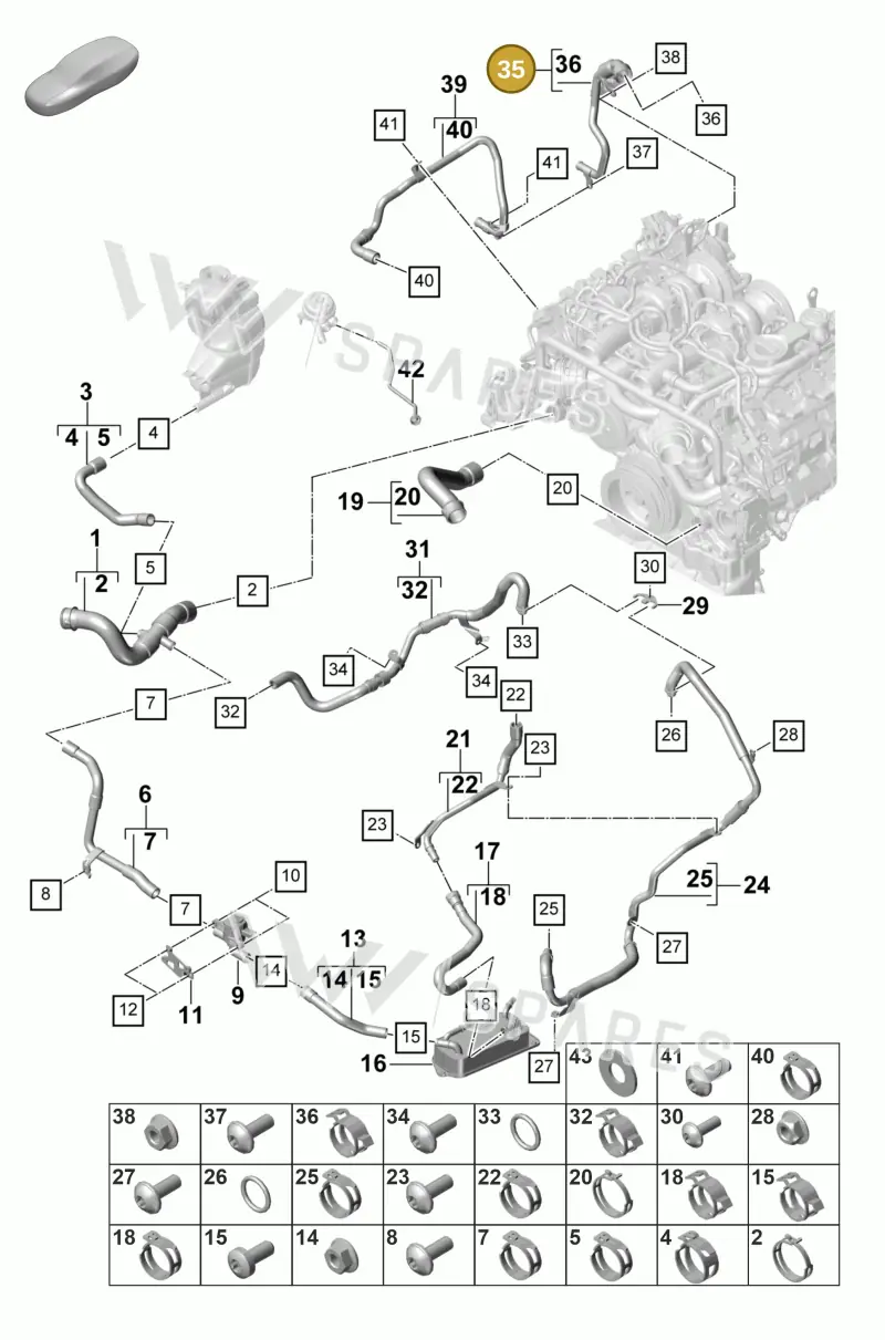 971122073AF — Porsche Panamera (2020-2023) diagram p58105380, position 35