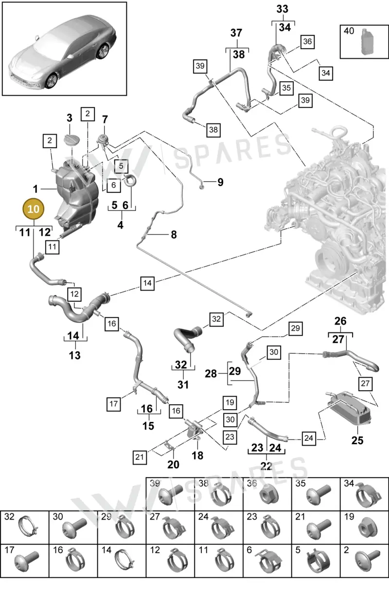 971122109E — Porsche Panamera (2016-2020) diagram p49105065, position 10
