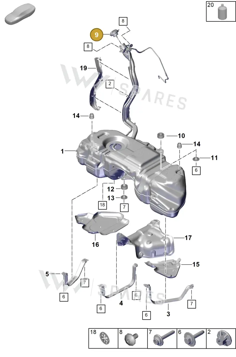 971201550P — Porsche Cayenne Coupe (2023-2023) diagram p60201000, position 9