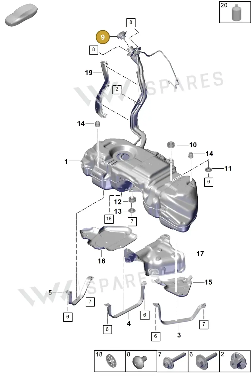 971201550Q — Porsche Cayenne Coupe (2023-2023) diagram p60201000, position 9