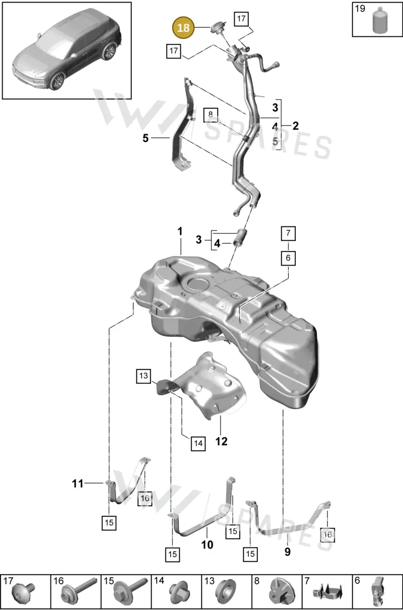 971201550R — Porsche Cayenne (2017-2023) diagram p51201005, position 18
