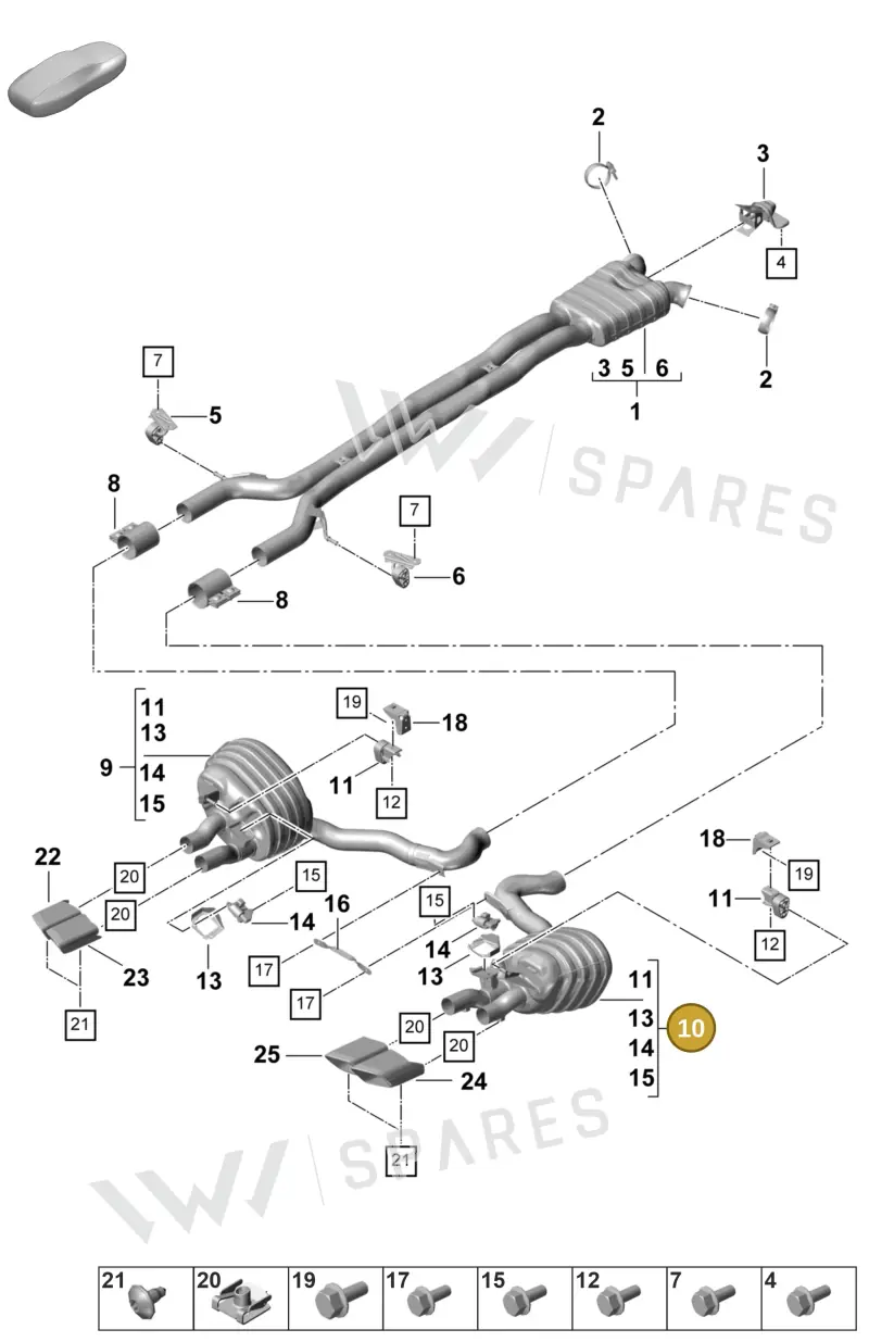 971253608B — Porsche Panamera (2020-2023) diagram p58203000, position 10