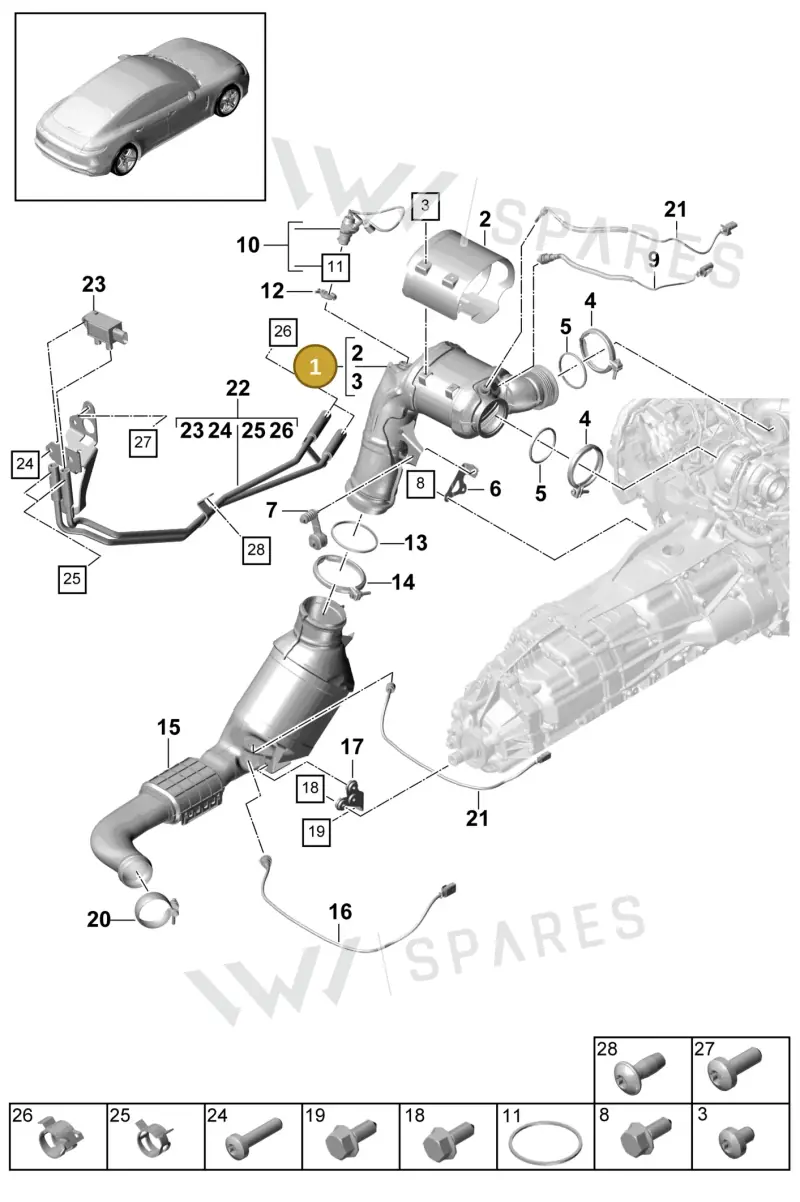971254300LX — Porsche Panamera (2016-2020) diagram p49202060, position 1