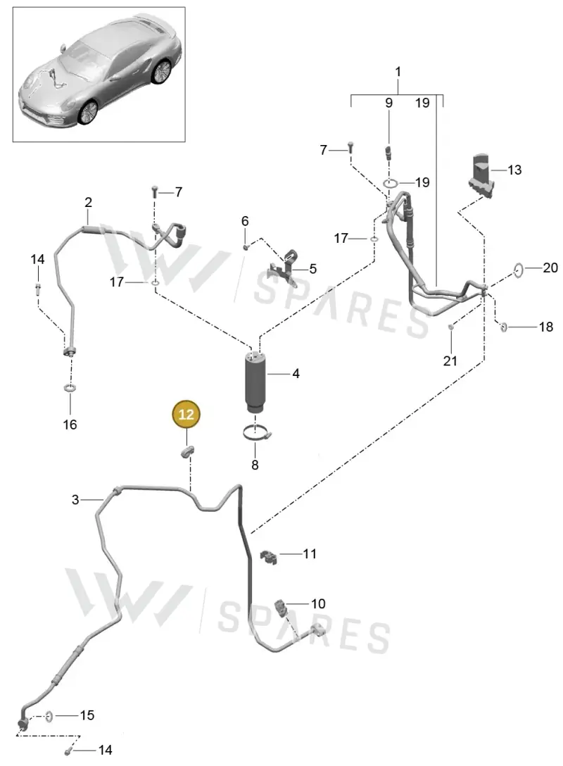 971260197 — Porsche GT2 RS Clubsport (2013-2020) diagram p42813023, position 12